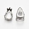 Flat Teardrop Brass Sew on Prong Settings, Claw Settings for Pointed Back Rhinestone, Open Back Settings, Platinum, 10x6x0.4mm, Fit for 6x10mm cabochon