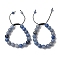 10mm Round Dyed & Heated Natural Blue Aventurine Braided Bead Bracelets, Adjustable Nylon Cord Bracelets for Women Men, Inner Diameter: 1-3/4~2-7/8 inch(4.6~7.4cm)
