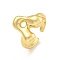 Brass Letter Open Cuff Rings for Women, Cadmium Free & Lead Free, Adjustable, Real 18K Gold Plated, Letter A, 15~16.5x7~16.5mm