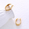 Stainless Steel Triple U-Shaped Hoop Earrings, Golden