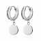 Stainless Steel Round with Cubic Zirconia Hoop Earrings for Women