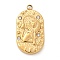 304 Stainless Steel Pendants, with Rhinestone, Oval with Constellation Charm, Real 18K Gold Plated, Leo, 25x13x3mm, Hole: 1.8mm