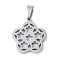 304 Stainless Steel Pendants, Hollow Flower Charms, Anti-Tarnish, Stainless Steel Color, 17.5x15.5x2mm, Hole: 5.5x3.5mm