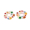 Flower Theme Printed Acrylic Pendants, Colorful, 33.5x33.5x2mm, Hole: 1.6mm