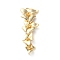 Brass Connector Charms, Cadmium Free & Nickel Free & Lead Free, Four Flower Links, Real 18K Gold Plated, 31x15x4mm, Hole: 2x3mm and 1mm