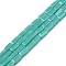 Opaque Solid Color Glass Beads Strands, Rectangle, Turquoise, 4~5x2~3x2~3mm, Hole: 0.9mm, about 93~103pcs/strand, 17.32 inch~19.09 inch(44~48.5cm)