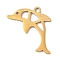 201 Stainless Steel Pendants, Dolphin Charm, Laser Cut, Real 18K Gold Plated, 17x15.5x1mm, Hole: 1.4mm