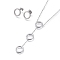 Tarnish Resistant Round Ring 304 Stainless Steel Jewelry Sets, Cable Chains Pendant Necklaces and Stud Earrings, with Ear Nuts and Lobster Claw Clasps, Stainless Steel Color, 19.96 inch(50.7cm), 10.5mm, Pin: 0.7mm