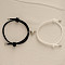 Alloy Heart-shaped Magnetic Braided Rope Bracelets for Couple Girlfriends, Mixed Color, 5-1/2~10-1/4 inch(14~26cm)