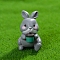 Resin Rabbit Miniature Ornaments, for Garden Dollhouse Accessories, Gray, 36x26mm