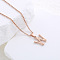 Stainless Steel Letter Pendant Necklaces for Women Men, Rose Gold, Letter W
