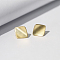 925 Sterling Silver Stud Earrings, Rhombus, Real 14K Gold Plated, 16x14mm