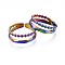 304 Stainless Steel Hollow Wide Cuff Ring, Rainbow Color Open Ring for Women, US Size 7 3/4(17.9mm)