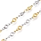 304 Stainless Steel Round Ring Link Chains, with Spool, Soldered, Golden & Stainless Steel Color, Round Ring Link: 9x4x1mm, Link: 3.5x2x0.2mm, about 16.4 Feet(5m)/roll