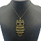 Alloy Rhinestone Pendant Necklaces, Platinum, Owl