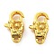 Brass Lobster Claw Clasps, Flower, Golden, 24x13x6.5mm, Hole: 2.4mm
