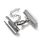 Tarnish Resistant 304 Stainless Steel Curb Chain Extender, with Lobster Claw Clasps and Ribbon Crimp Ends, Stainless Steel Color, 36mm long, Ribbon Ends: 9.5x25mm