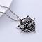 Retro Navy Style Pirate Skull Stainless Steel Punk Hip-hop Pendant Necklaces for Men, Stainless Steel Color