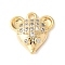 Brass Micro Pave Clear Cubic Zirconia Pendants, Mouse Charms, Rack Plating, Lasting Plated, Nickel Free, Real 18K Gold Plated, 14.5x14x4mm, Hole: 1.4mm