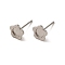 Non-Tarnish 304 Stainless Steel Studs Earrings, with 201 Stainless Steel Findings, Flower, Stainless Steel Color, Tray: 4mm, 7.5x7.5mm, Pin: 12x0.8mm
