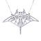 Non-Tarnish 201 Stainless Steel Pendant Necklaces, with Cable Chains, Manta Ray/Fish, Stainless Steel Color, 17.3 inch(44cm), 2mm, Fish: 41.5x54.5x1mm