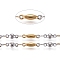 304 Stainless Steel Bar Link Chains, Unwelded, with Spool, Golden & Stainless Steel Color, 3x8~11x2mm, about 32.8 Feet(10m)/roll