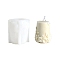 3D Pillar with Flower DIY Candle Silicone Molds, for Scented Candle Making, White, 9.8x8.4x8cm