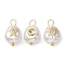 3Pcs 3 Styles Plastic Imitation Pearl Pendants, with 304 Stainless Steel Loops, Nuggets, Golden, 17.5x10.5x7.5mm, Hole: 3.3mm