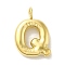 Ion Plating(IP) 304 Stainless Steel Pendants, Real 14K Gold Plated, Balloon Letter Charms, Puff Initial Charms, Letter Q, 24x16.5x5mm, Hole: 4mm