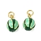 Brass Enamel Charms, with Jump Ring, Lead Free & Cadmium Free, Long-Lasting Plated, Rack Plating, Real 18K Gold Plated, Watermelon, 13.5x9mm, Hole: 3.4mm