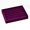 Wooden Cuboid Jewelry Rings Displays, Covered with Velvet, with Sponge Inside, Purple, 20x15x3.2cm