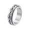 Non-Tarnish 201 Stainless Steel Branch Wrap Rotating Finger Ring, Calming Worry Meditation Fidget Spinner Ring for Women, Stainless Steel Color, Inner Diameter: 17mm