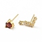 Cubic Zirconia Constellation Asymmetrical Earrings, Real 18K Gold Plated Brass Stud Earrings, Cadmium Free & Lead Free, Pisces, 8x14mm, 6x6mm, Pin: 0.7mm