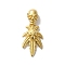 PVD Vacuum Plating 304 Stainless Steel Pendants, Golden, Skull, Leaf, 44x18x9mm, Hole: 6x4mm