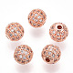 Стойки обшивки латунь кубического циркония бусы ZIRC-S001-8mm-A03-1