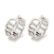 Серьги-кольца из латуни в форме цепочки EJEW-L211-009B-P
