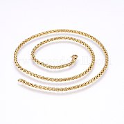Ожерелья из цепочек пшеницы из нержавеющей стали 304 NJEW-F227-05G-01