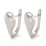 Серьги-кольца из латуни в форме слезы EJEW-L211-011A-P