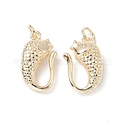 Латунные застежки-крючки с покрытием стойки KK-WH0060-07G
