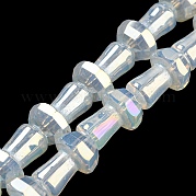 Стеклянные бусины с гальваническим покрытием  GLAA-K064-01A-09