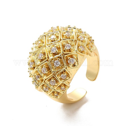 Кольцо-манжета с круглым куполом из прозрачного циркония RJEW-C055-04G-1