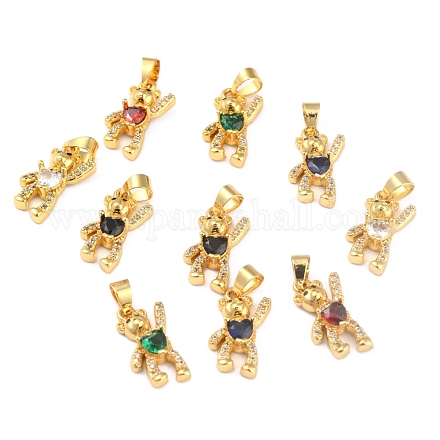Латунные подвески с фианитами ZIRC-J025-81G-1