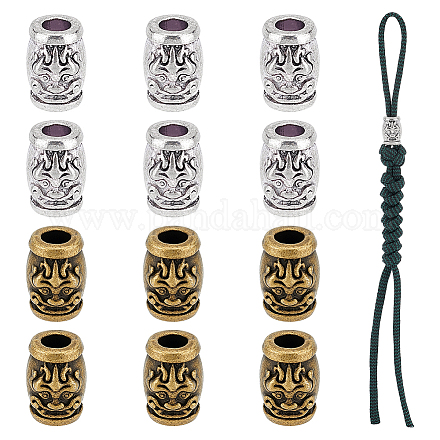 12 шт. Европейские бусины из сплава 2 цветов PALLOY-NB0003-96-1