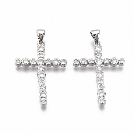 Латунные микропаве прозрачные подвески с фианитом KK-R133-009P-NF-1