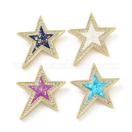 Латунные микропаве прозрачные подвески с фианитом KK-C045-24G-1