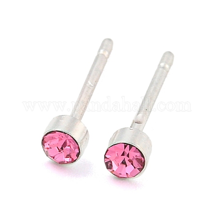 Серьга-гвоздик из латуни с микропаве из кубического циркония EJEW-C102-37P-06-1