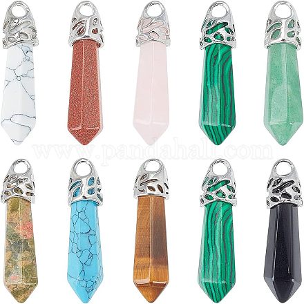 Кулоны с драгоценными камнями nbeads 10 шт. G-NB0001-99P-1
