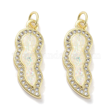 Латунные микропаве прозрачные подвески с фианитом KK-L213-040G-1
