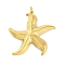 304 Stainless Steel Pendants, with Jump Ring, Real 18K Gold Plated, Starfish, 34x33x3mm, Hole: 3mm