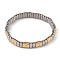 304 Stainless Steel Elastic Force Bangles, Golden & Stainless Steel Color for Women, Golden & Stainless Steel Color, 1/4x1/8x1/8 inch(0.65x0.3`0.8x0.4cm), Inner Diameter: 2 inch(5.05cm)